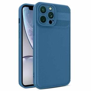For iPhone XR Twill Texture TPU Shockproof Phone Case(Blue)