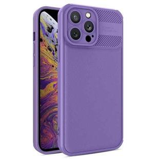 For iPhone XS Max Twill Texture TPU Shockproof Phone Case(Purple)