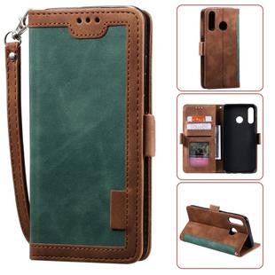 For Galaxy A70e Retro Splicing Horizontal Flip Leather Case with Card Slots & Holder & Wallet(Green)