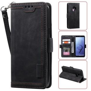 For Galaxy S9 Retro Splicing Horizontal Flip Leather Case with Card Slots & Holder & Wallet(Black)