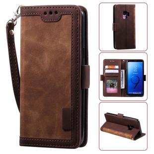 For Galaxy S9 Retro Splicing Horizontal Flip Leather Case with Card Slots & Holder & Wallet(Brown)