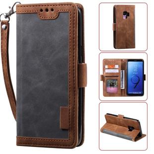 For Galaxy S9 Retro Splicing Horizontal Flip Leather Case with Card Slots & Holder & Wallet(Grey)