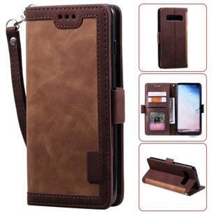 For Galaxy S10e Retro Splicing Horizontal Flip Leather Case with Card Slots & Holder & Wallet(Brown)