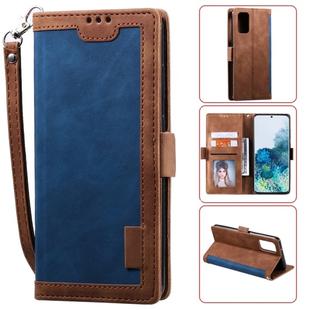 For Galaxy S20 Retro Splicing Horizontal Flip Leather Case with Card Slots & Holder & Wallet(Blue)