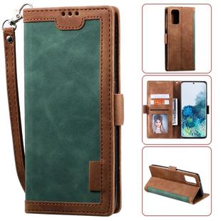 For Galaxy S20 Retro Splicing Horizontal Flip Leather Case with Card Slots & Holder & Wallet(Green)
