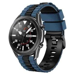 22mm Universal Ocean Style Silicone Two Color Watch Band(Midnight Blue Black)