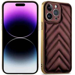 For iPhone 14 Pro Suteni Plating Leather Soft TPU Phone Case(Purple)