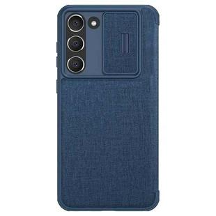 For Samsung Galaxy S23 5G NILLKIN QIN Series Pro Sliding Camera Cover Design Leather Phone Case(Blue)