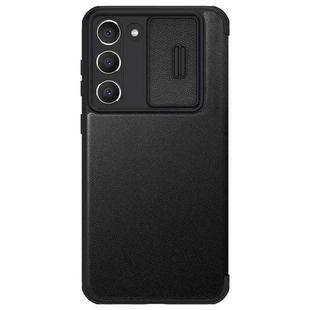 For Samsung Galaxy S23+ 5G NILLKIN QIN Series Pro Sliding Camera Cover Design Leather Phone Case(Black)