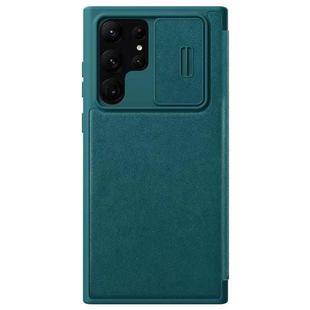 For Samsung Galaxy S23 Ultra 5G NILLKIN QIN Series Pro Sliding Camera Cover Design Leather Phone Case(Green)