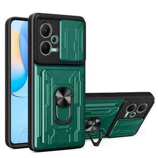 For Xiaomi Redmi Note 12 5G Sliding Camshield Card Phone Case(Dark Green)