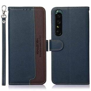 For Sony Xperia 1 V KHAZNEH Litchi Texture Leather RFID Phone Case(Blue)