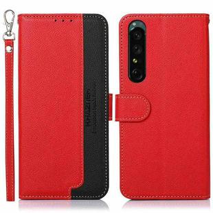For Sony Xperia 1 V KHAZNEH Litchi Texture Leather RFID Phone Case(Red)