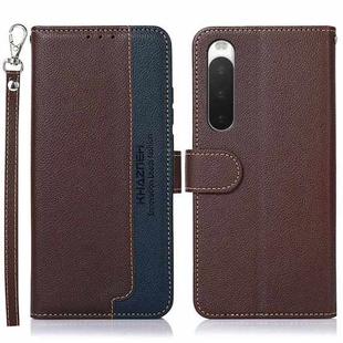 For Sony Xperia 10 V KHAZNEH Litchi Texture Leather RFID Phone Case(Brown)