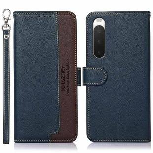 For Sony Xperia 10 V KHAZNEH Litchi Texture Leather RFID Phone Case(Blue)