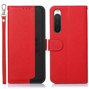 For Sony Xperia 10 V KHAZNEH Litchi Texture Leather RFID Phone Case(Red)