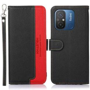 For Xiaomi Redmi 12C / Redmi 11A KHAZNEH Litchi Texture Leather RFID Phone Case(Black)