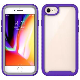 For iPhone SE 2022 / SE 2020 / 8 / 7 Starry Sky Solid Color Series Shockproof PC + TPU Protective Case(Purple)