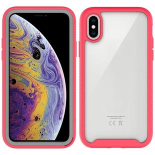 For iPhone X Starry Sky Solid Color Series Shockproof PC + TPU Protective Case(Red)