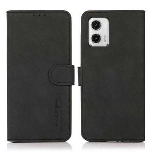 For Motorola Moto G73 5G KHAZNEH Matte Texture Leather Phone Case(Black)