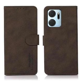 For Honor X7a 4G KHAZNEH Matte Texture Leather Phone Case(Brown)