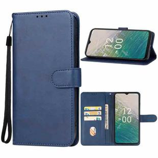 For Nokia C32 Leather Phone Case(Blue)
