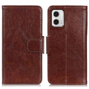 For Motorola Moto G73 5G Nappa Texture Flip Leather Phone Case(Brown)