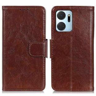 For Honor X7a 4G Nappa Texture Flip Leather Phone Case(Brown)