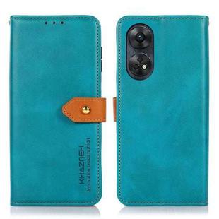 For OPPO Reno8 T 4G KHAZNEH Dual-color Cowhide Texture Flip Leather Phone Case(Blue)