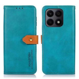 For Honor X8a 4G KHAZNEH Dual-color Cowhide Texture Flip Leather Phone Case(Blue)