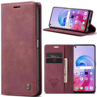 CaseMe 013 Multifunctional Horizontal Flip Leather Phone Case For OPPO A96 4G / A36 4G／A76 4G／K10 4G ／Realme 9i 4G (Wine Red)