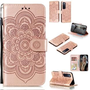 For Huawei nova 7 Mandala Embossing Pattern Horizontal Flip PU Leather Case with Holder & Card Slots & Walle & Lanyard(Pink)