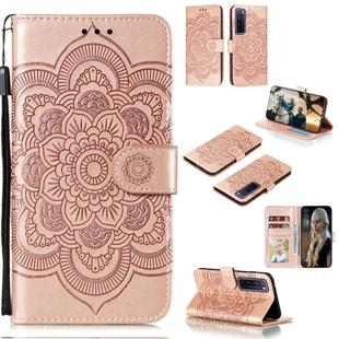 For Huawei nova 7 Pro Mandala Embossing Pattern Horizontal Flip PU Leather Case with Holder & Card Slots & Walle & Lanyard(Pink)