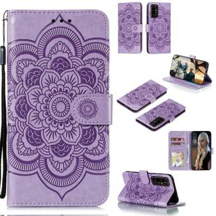 For Huawei Honor 30 Mandala Embossing Pattern Horizontal Flip PU Leather Case with Holder & Card Slots & Walle & Lanyard(Purple)