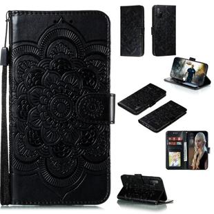 For Huawei Honor 30S Mandala Embossing Pattern Horizontal Flip PU Leather Case with Holder & Card Slots & Walle & Lanyard(Black)