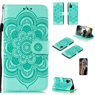 For Huawei Honor 30S Mandala Embossing Pattern Horizontal Flip PU Leather Case with Holder & Card Slots & Walle & Lanyard(Green)