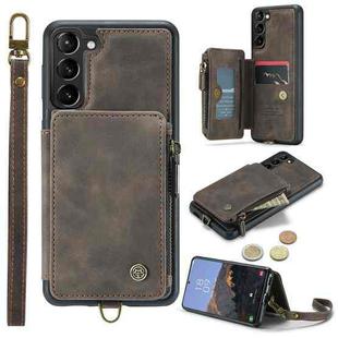 For Samsung Galaxy S23 5G CaseMe C20 Multifunctional RFID Leather Phone Case(Dark Coffee)