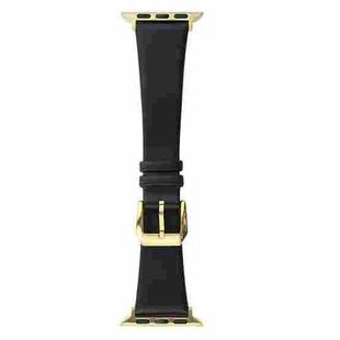 Silk Leather Watch Band For Apple Watch Series 8&7 41mm / SE 2&6&SE&5&4 40mm / 3&2&1 38mm(Black)