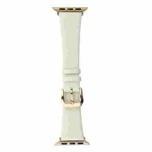 Silk Leather Watch Band For Apple Watch Ultra 49mm / Series 8&7 45mm / SE 2&6&SE&5&4 44mm / 3&2&1 42mm(White)