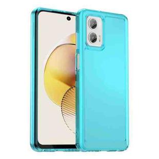 For Motorola Moto G73 Candy Series TPU Phone Case(Transparent Blue)