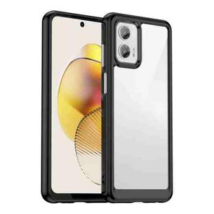 For Motorola Moto G73 Colorful Series Acrylic + TPU Phone Case(Black)