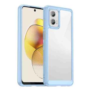 For Motorola Moto G73 Colorful Series Acrylic + TPU Phone Case(Blue)