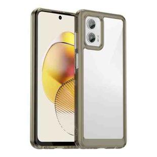 For Motorola Moto G73 Colorful Series Acrylic + TPU Phone Case(Transparent Grey)