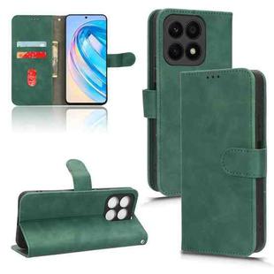 For Honor X8a Skin Feel Magnetic Flip Leather Phone Case(Green)