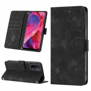 For OPPO A54 5G / A74 5G / A93 5G Skin-feel Embossed Leather Phone Case(Black)