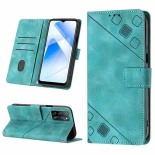 Skin-feel Embossed Leather Phone Case For OPPO A55 5G / A54 4G / A16 4G / A16s / A55 4G / A54s / A56 5G / Realme V11 5G (Green)