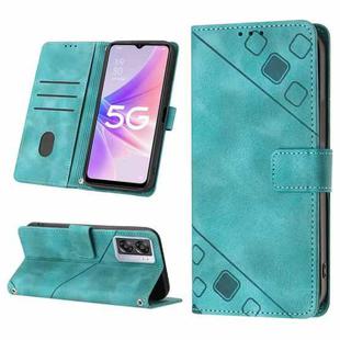 For OPPO A57 5G 2022 / 4G Skin-feel Embossed Leather Phone Case(Green)
