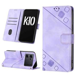 For OPPO K10 5G Skin-feel Embossed Leather Phone Case(Light Purple)