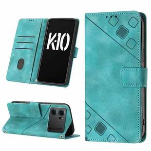 For OPPO K10 5G Skin-feel Embossed Leather Phone Case(Green)