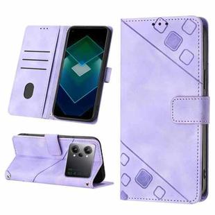 For OPPO K10 Pro 5G Skin-feel Embossed Leather Phone Case(Light Purple)